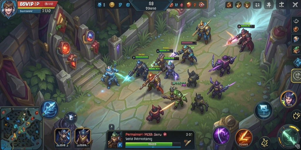 Tampilan aksi pertempuran seru dalam game MOBA B8VIP.