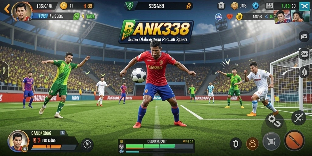 Screenshot utama BANK338 menampilkan intensitas pertandingan yang mendebarkan.