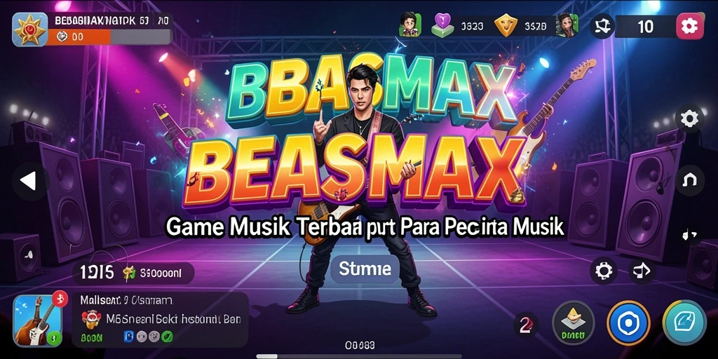 Tampilan gameplay BEBASMAX yang seru dengan tantangan musik.