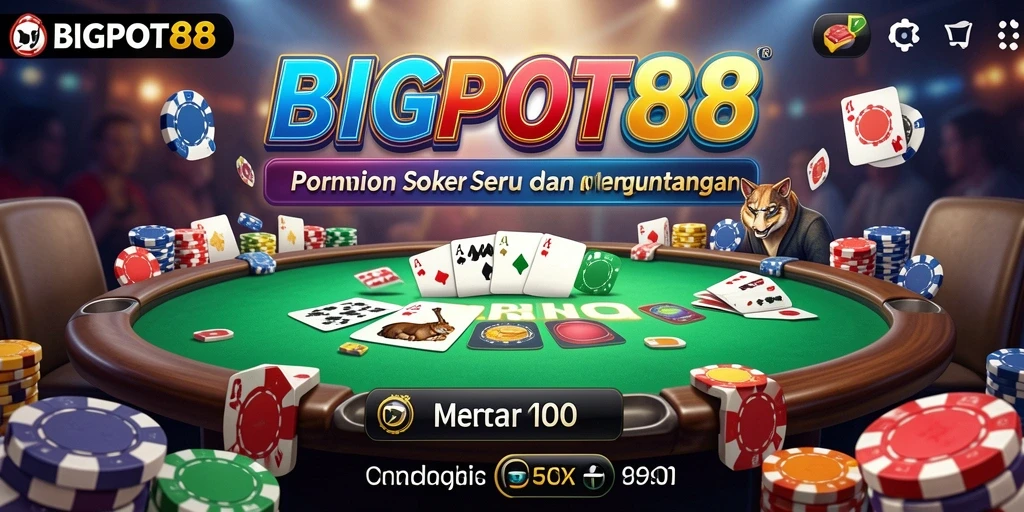 Tampilan permainan Poker yang mendebarkan di BIGPOT88.