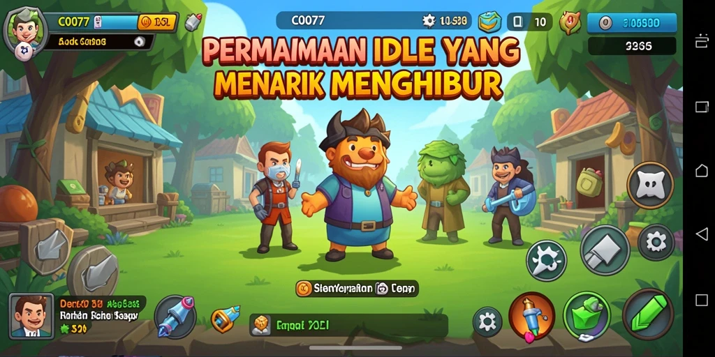 Tampilan gameplay C0077 dengan karakter dan grafik yang menawan.