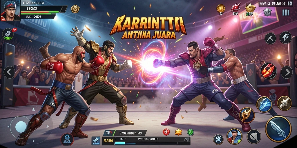 Gameplay F32 menampilkan pertarungan seru dan karakter dinamis.