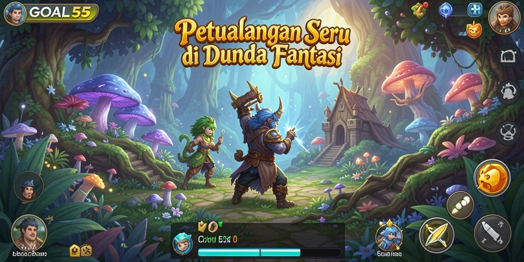 Tampilan gameplay seru dan penuh tantangan di GOAL55.