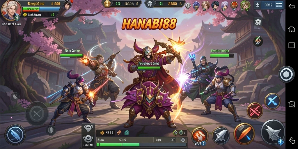 Tampilkan pertarungan seru dalam gameplay HANABI88 yang strategis.
