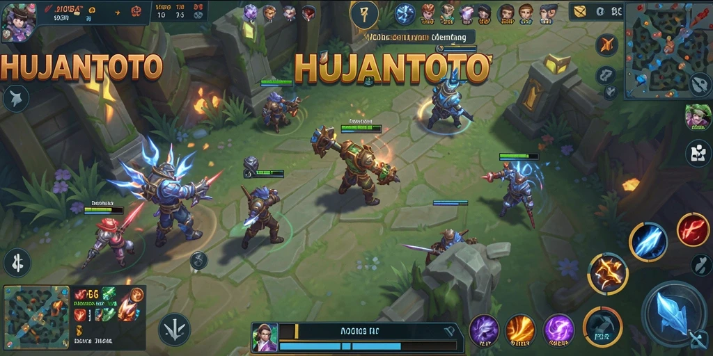 Tampilan gameplay seru di arena HUJANTOTO, penuh strategi dan aksi.