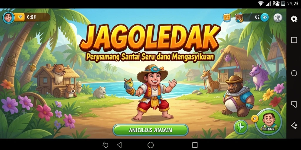 Tampilan gameplay seru JAGOLEDAK yang penuh warna.
