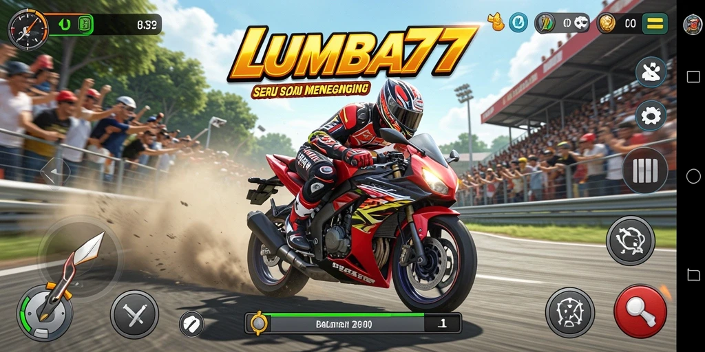 Screenshot LUMBA77 menampilkan aksi balapan yang seru dan mendebarkan.