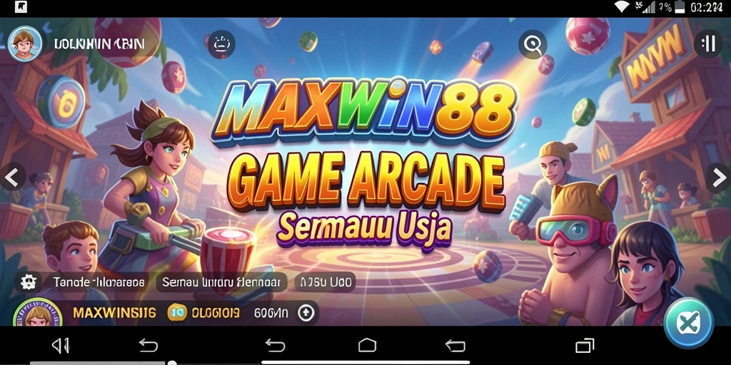 Screenshot gameplay MAXWIN88 yang menampilkan keseruan permainan arcade.
