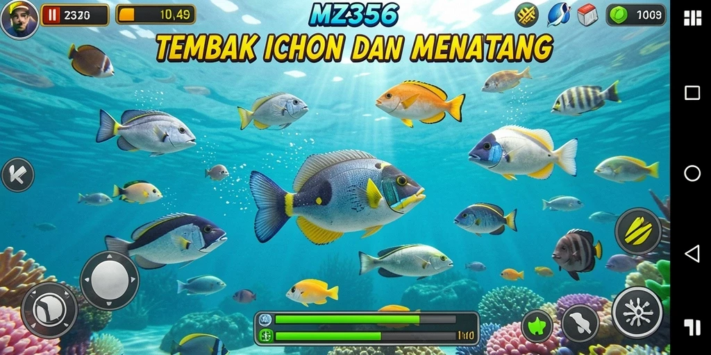 Screenshot gameplay MZ356 menampilkan aksi seru Tembak Ikan.
