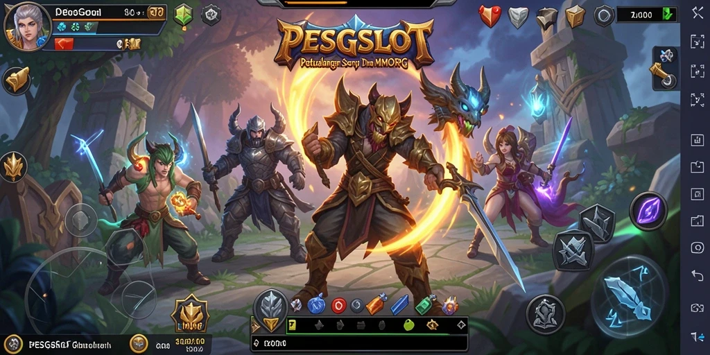 Tangkapan layar PESGSLOT menampilkan aksi seru dalam pertarungan MMORPG.