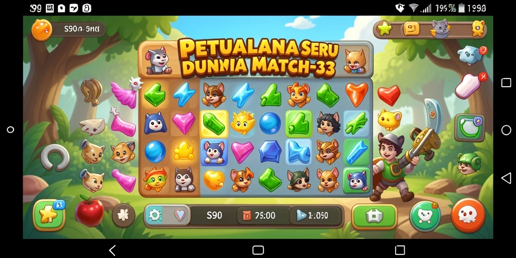 Tampilan gameplay S80 dengan permata berwarna yang menarik.