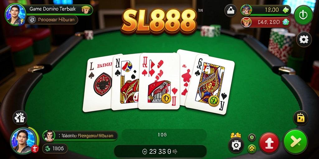 Tampilan gameplay Domino di SL888 yang menarik dan interaktif.
