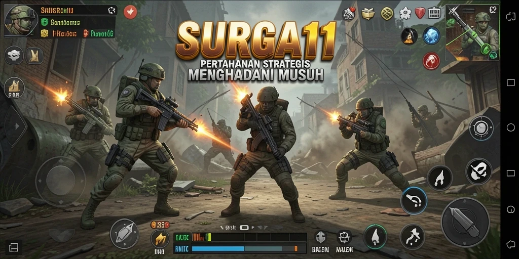 Gameplay Tower Defense yang seru dan menantang di SURGA11.