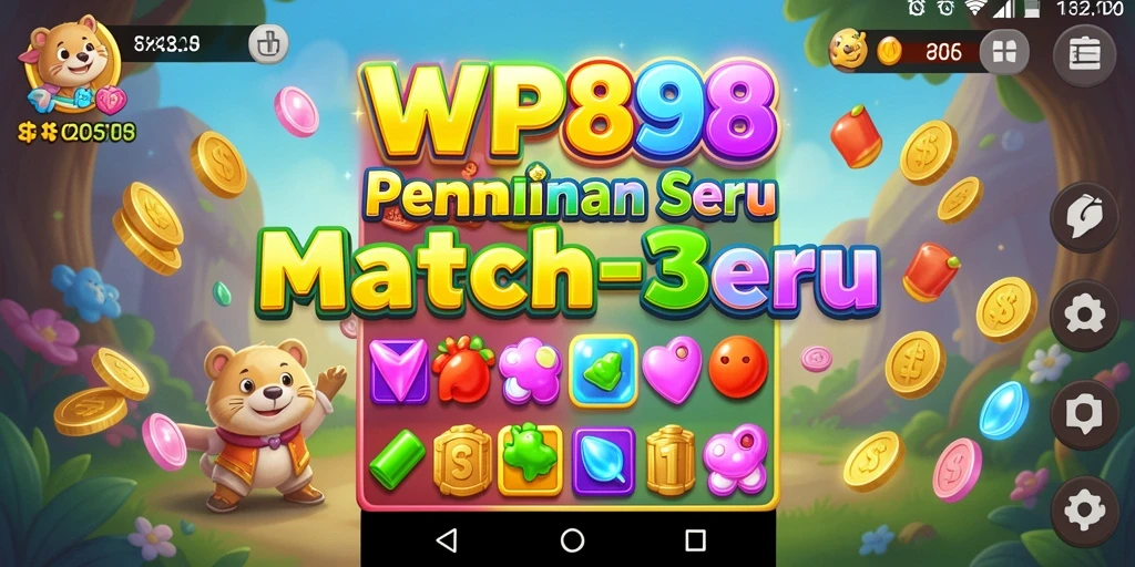 Tangkapan layar menunjukkan serunya gameplay WP888 dalam genre Match-3.